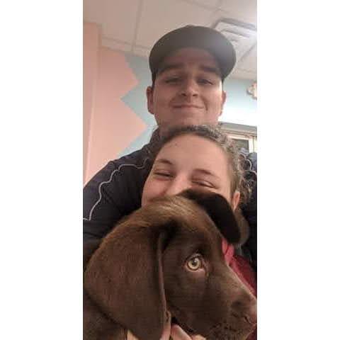 Our first picture together with our pup, Adonis