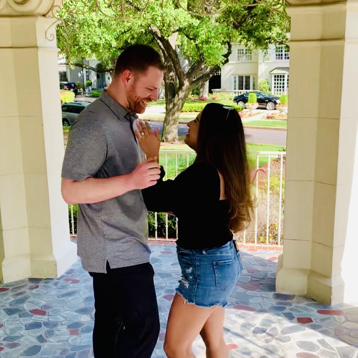 After Javin proposed he could finally relax and enjoy our weekend in Dallas. 