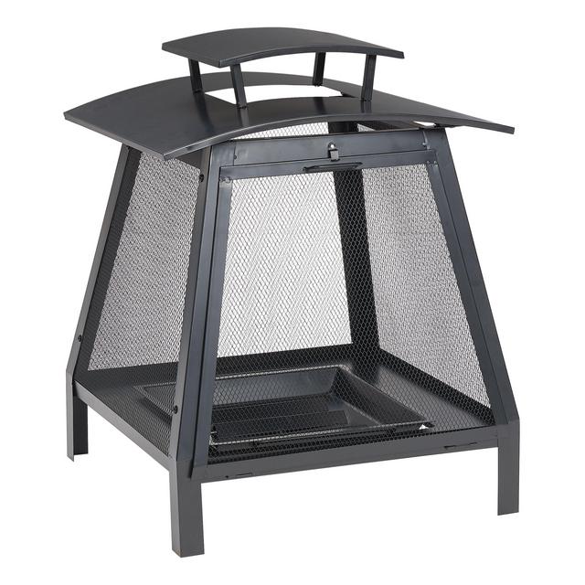 Mainstays 22-Inch Square Steel Wood Burning Outdoor Fireplace