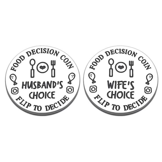 Funny Destiny Flip Coin Gift for Men Women Valentines Day Anniversary Birthday Gifts for Husband Wife To Be Food Decision Coin Wedding Gifts for Newlyweds Newly-married Couple Unique Stocking Stuffers