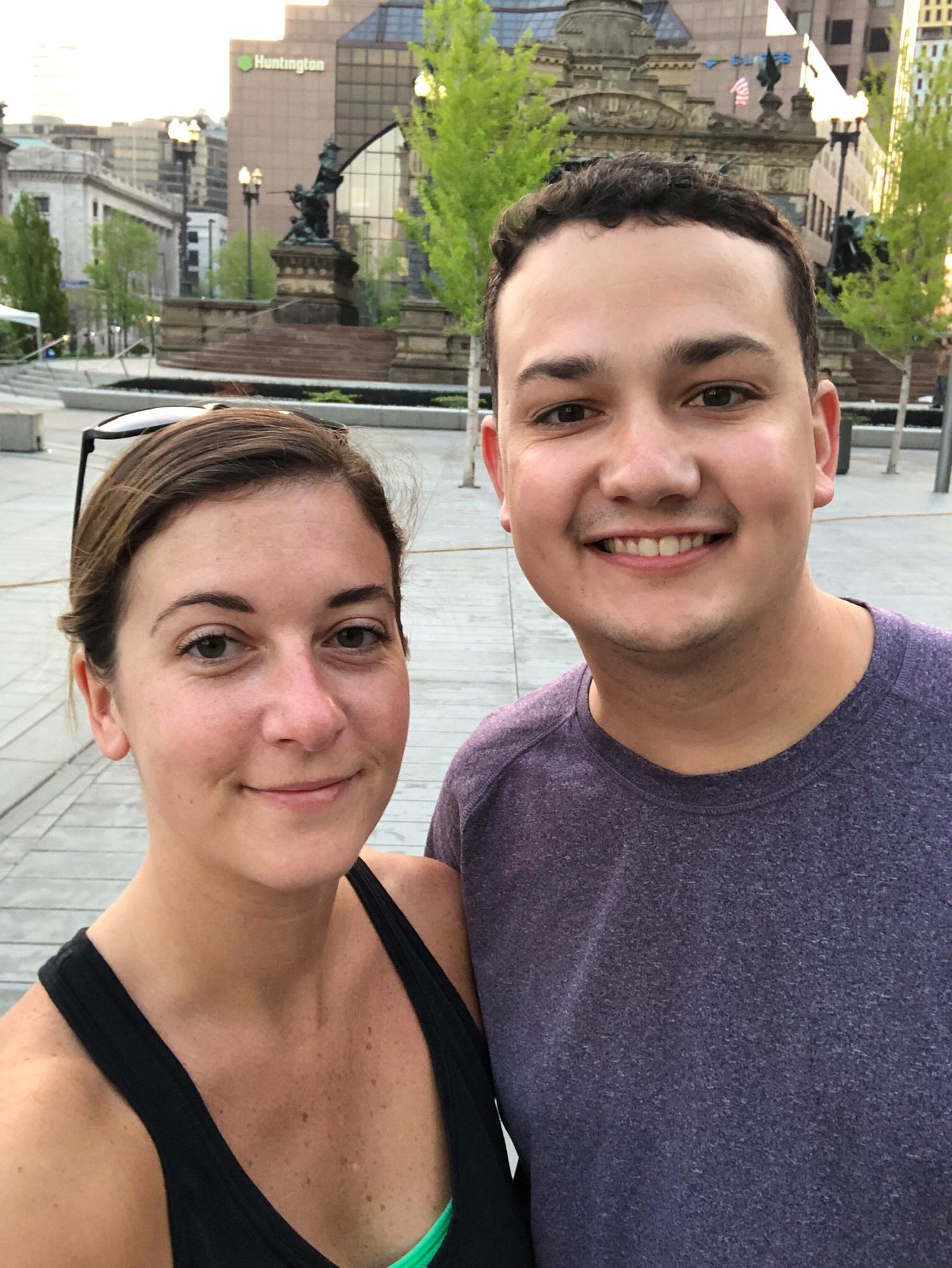 Getting ready to run the 2019 Cleveland Half Marathon