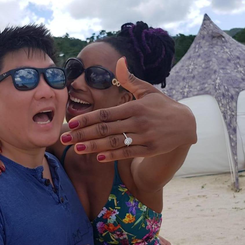 February 9th 2019, We traveled to beautiful Antigua, pitched a tent and he asked the question!