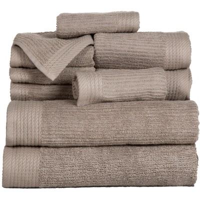 Solid Bath Towels And Washcloths 10pc Taupe - Yorkshire Home