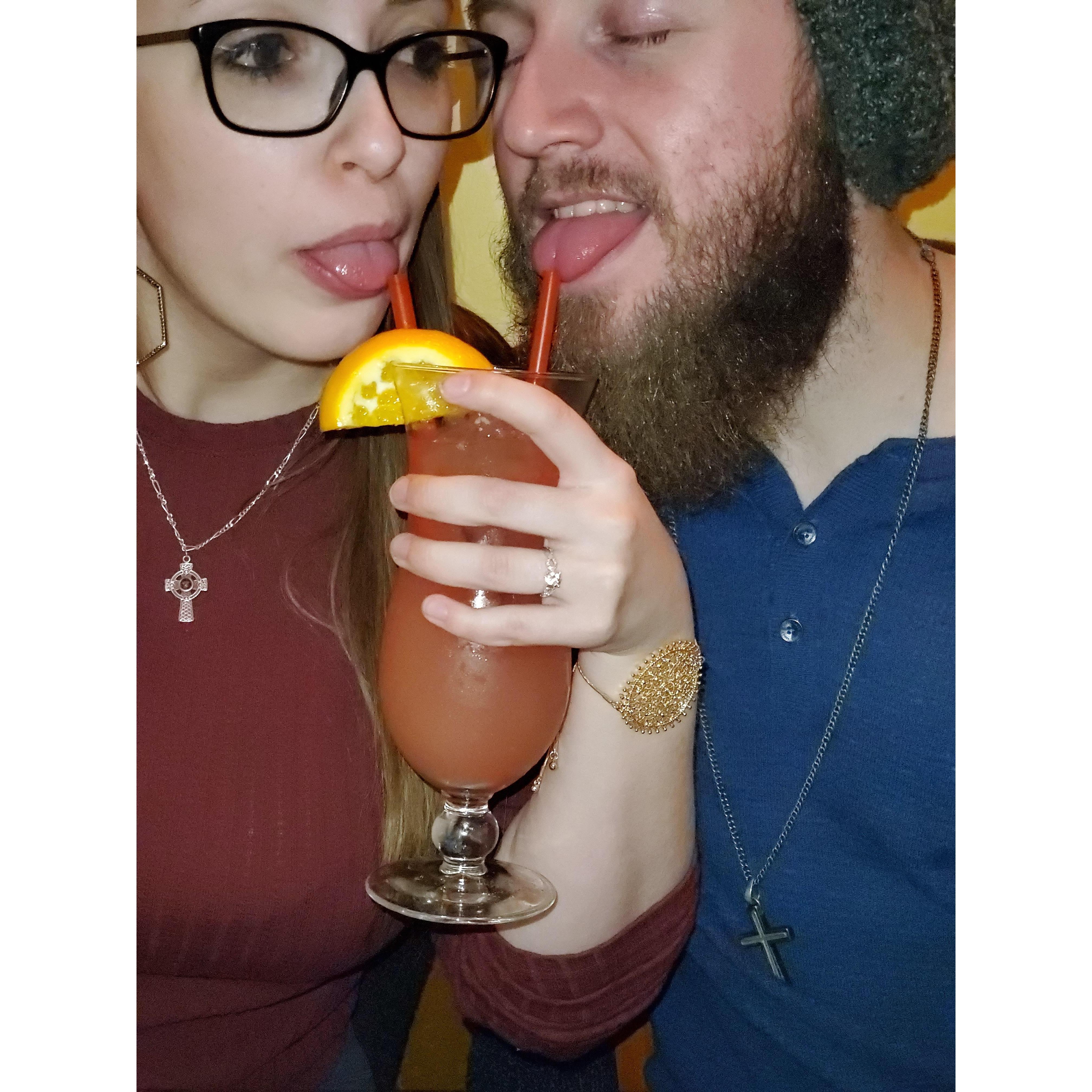 After Trevor proposed on New Year’s Eve, we celebrated with delicious Mexican food and fun drinks with our awesome friends Danielle and Alfredo