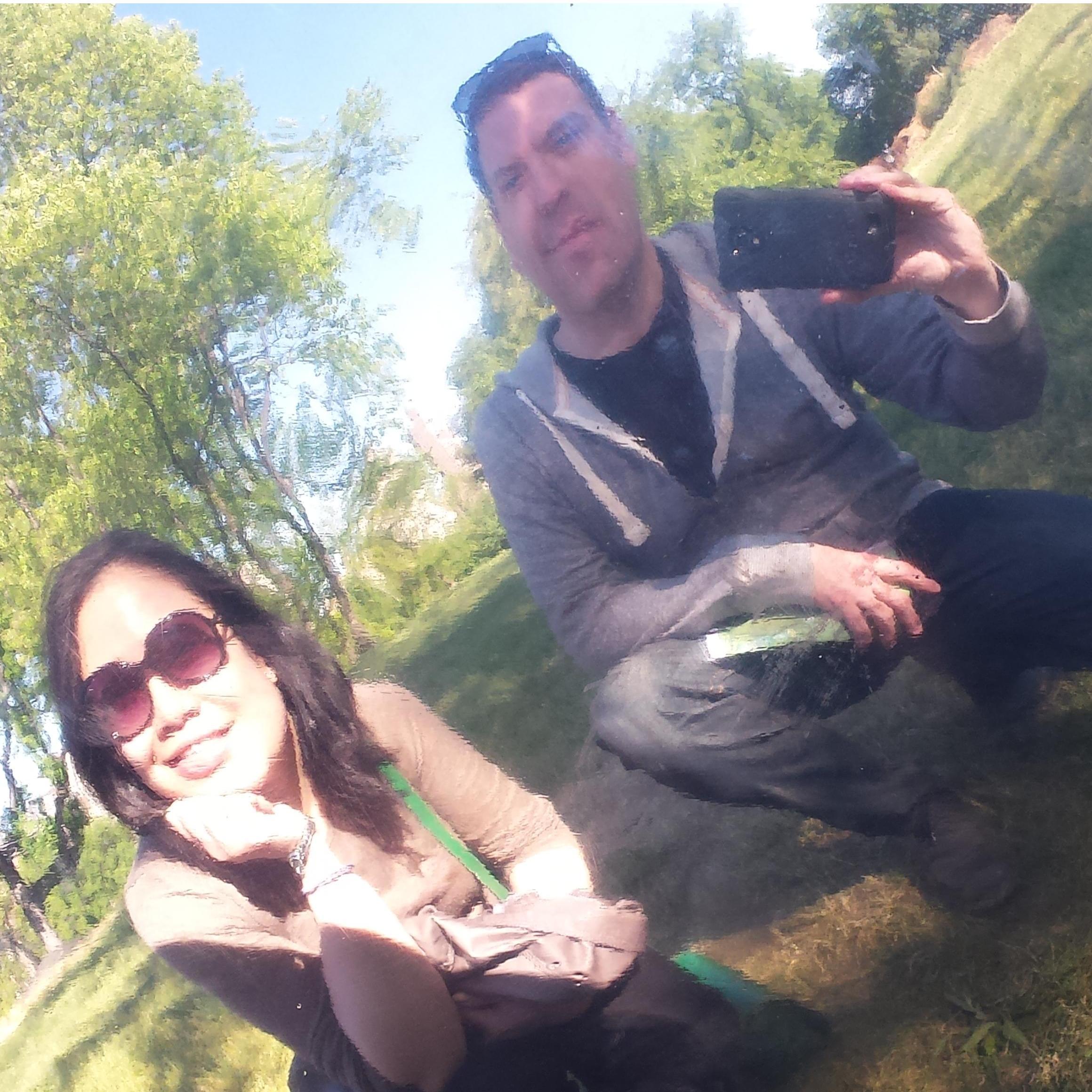 Enjoying public art in Central Park