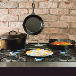 5-Piece Cast Iron Cookware Set, Pre-Seasoned