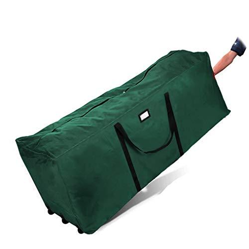 Primode Rolling Tree Storage Bag, Fits Up to 9 ft. Disassembled Holiday Tree, 25" Height X 20" Wide X 60" Long, Extra Large Heavy Duty Storage Container with Wheels and Handles (Green)