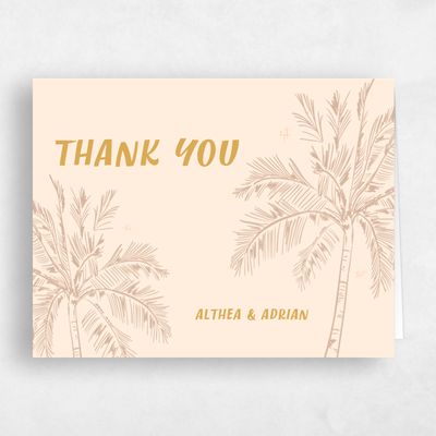 Harvest Gold, Beige Wedding Thank You - Ocaso Landscape