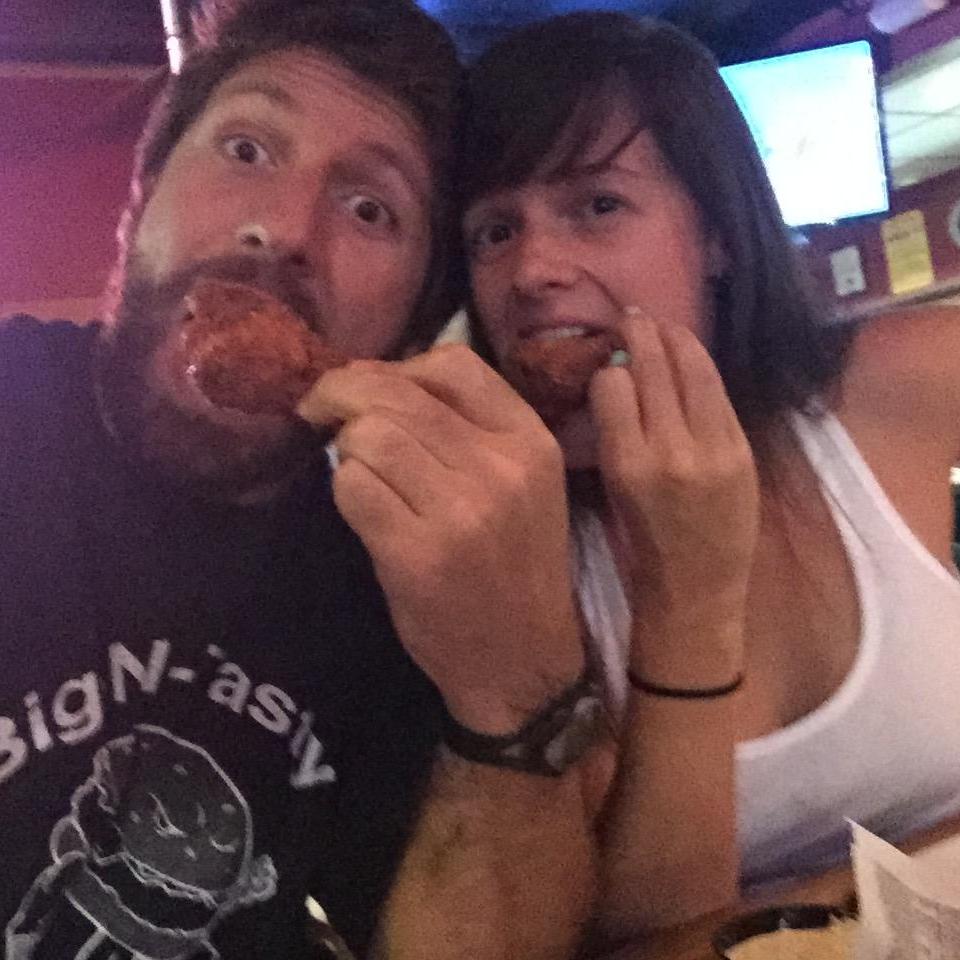 George's favorite food group: tiger wings at East Village Grill - Asheville, NC