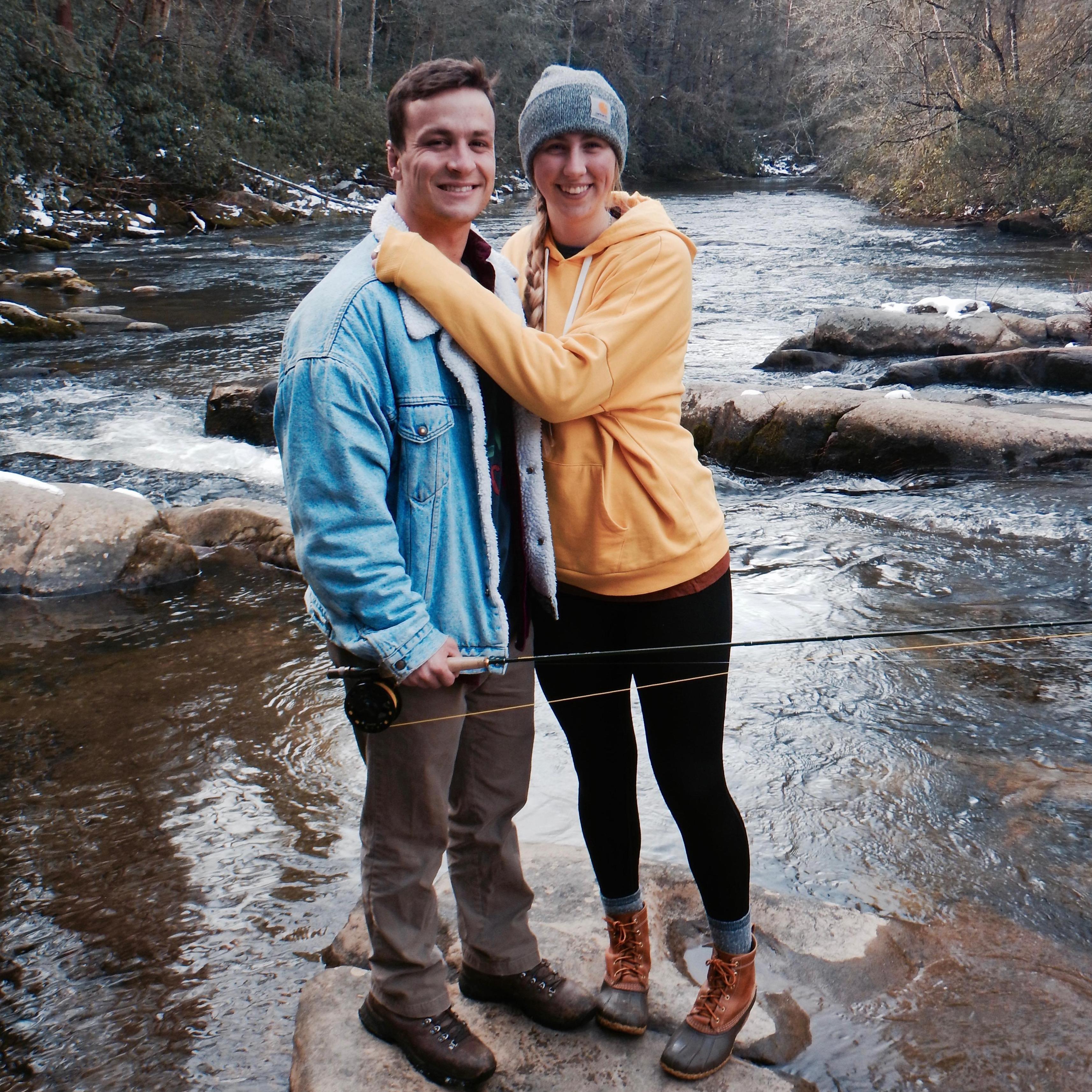 Fly fishing in 2017 after Callee's college graduation from UGA.