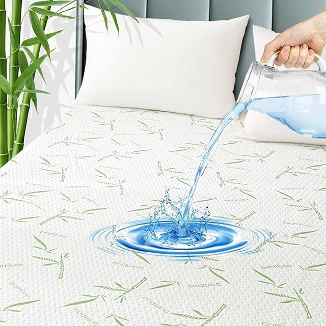 King Bamboo Mattress Protector, Cooling and Breathable Mattress Pad Cover, Deep Pocket Bed Cover