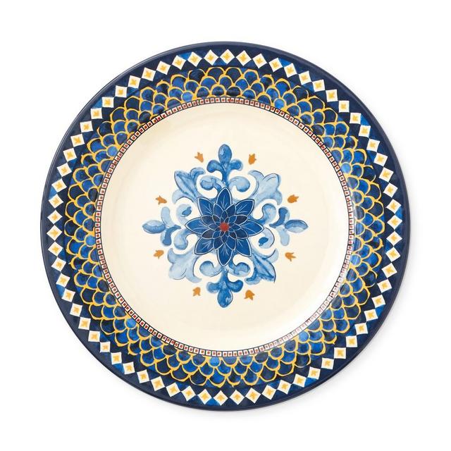 Sicily Outdoor Melamine Dinner Plates, Each, Blue