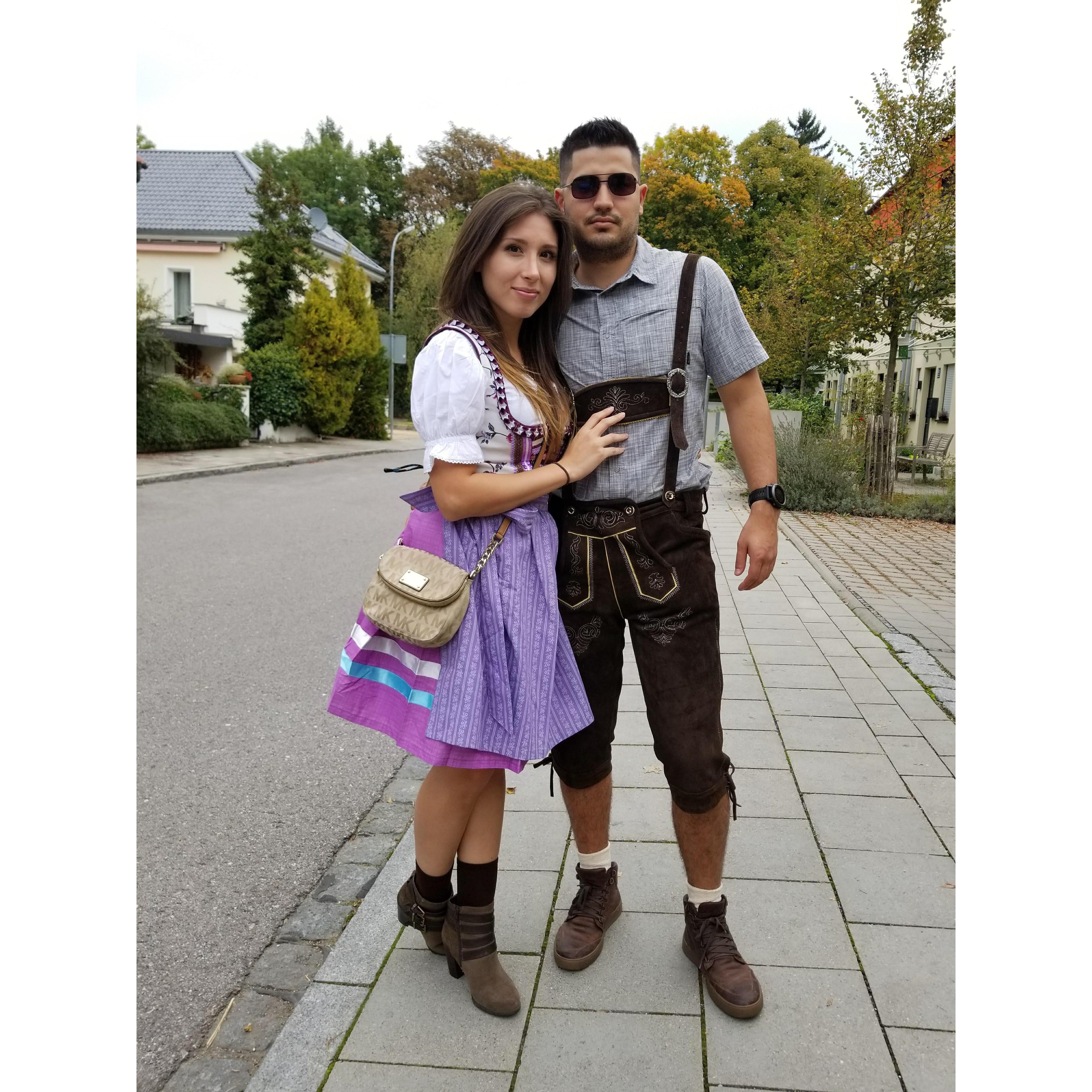 In Oktoberfest in Munich, Germany. What a NIGHT!