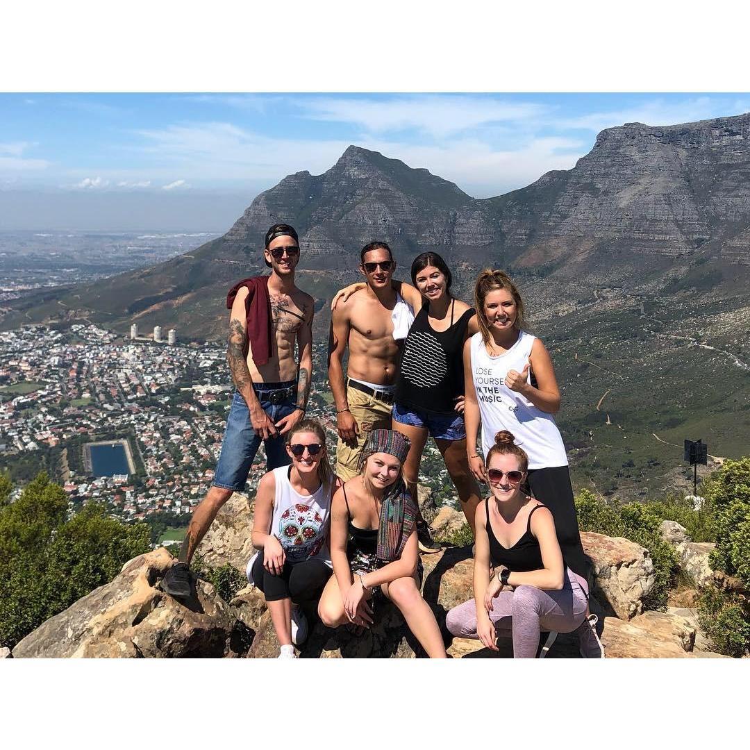 On top of Lion's Head in Cape Town with some friends and Ruan's cousin!