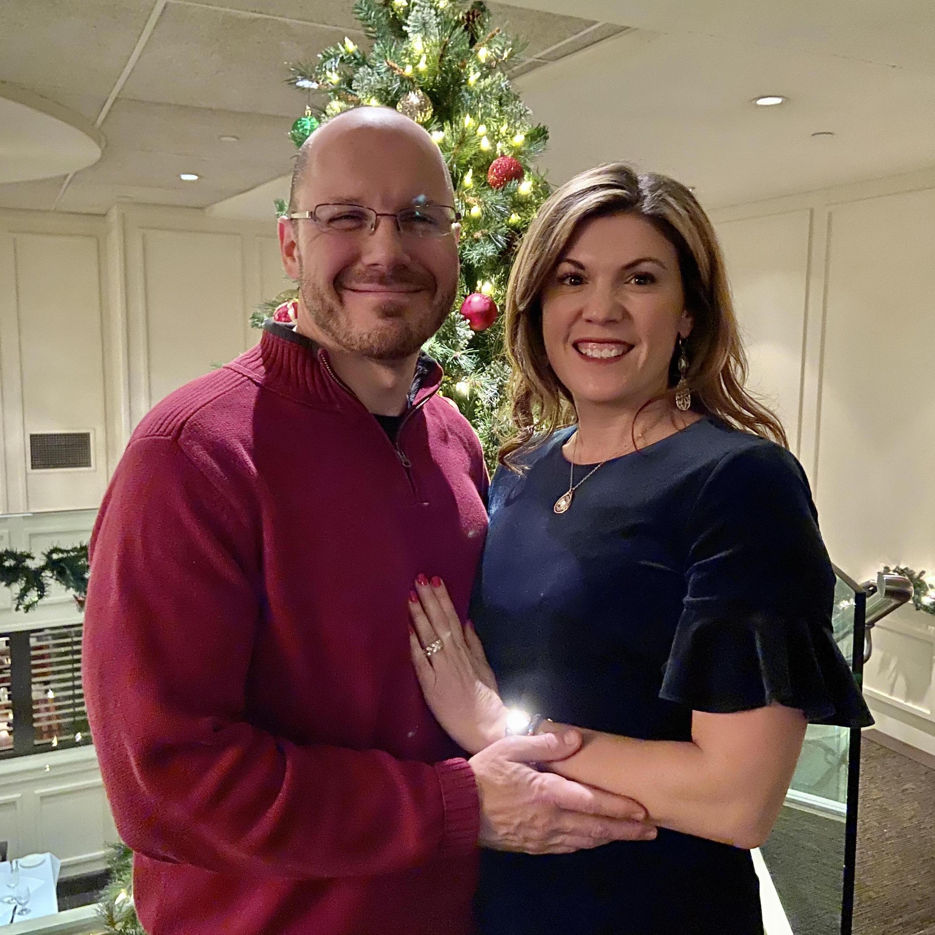 Christmas 2019. Newly engaged with no way of knowing what a year our engagement would be.