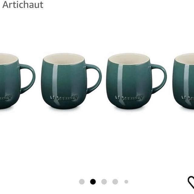 Le Creuset Stoneware Set of 4 Heritage Mugs, 13 oz. each, Artichaut