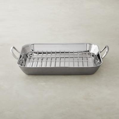 Williams Sonoma Thermo-Clad™ Stainless-Steel Flared Roasting Pan with Rack