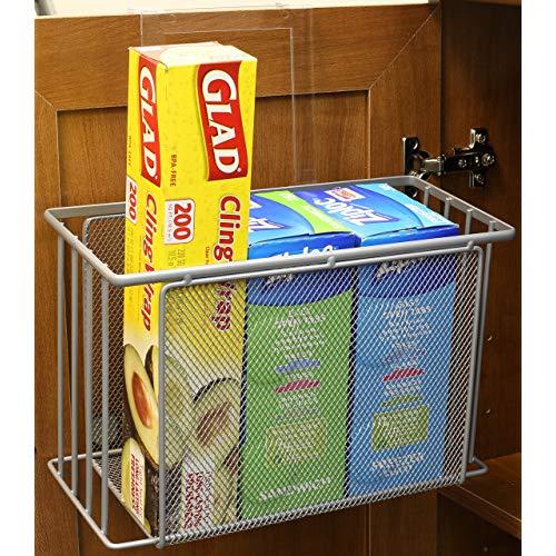 DecoBros Over Cabinet Door Organizer Holder, Silver