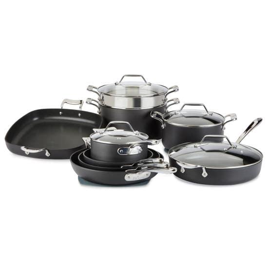 All-Clad Essentials Nonstick Cookware Set, 13-Piece Hard Anodized