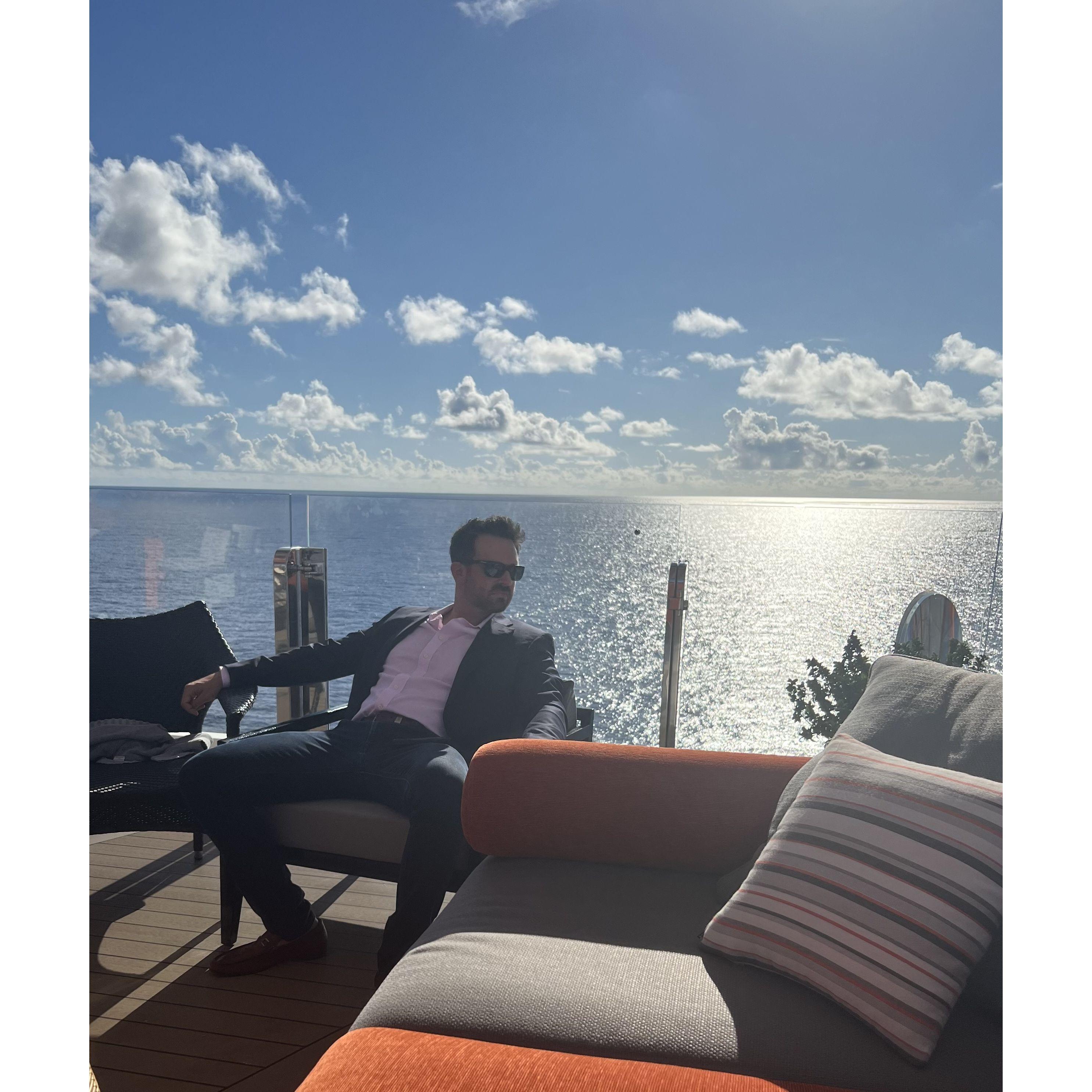 Doug preparing for the propsal - Abby still had no clue what was about to happen!