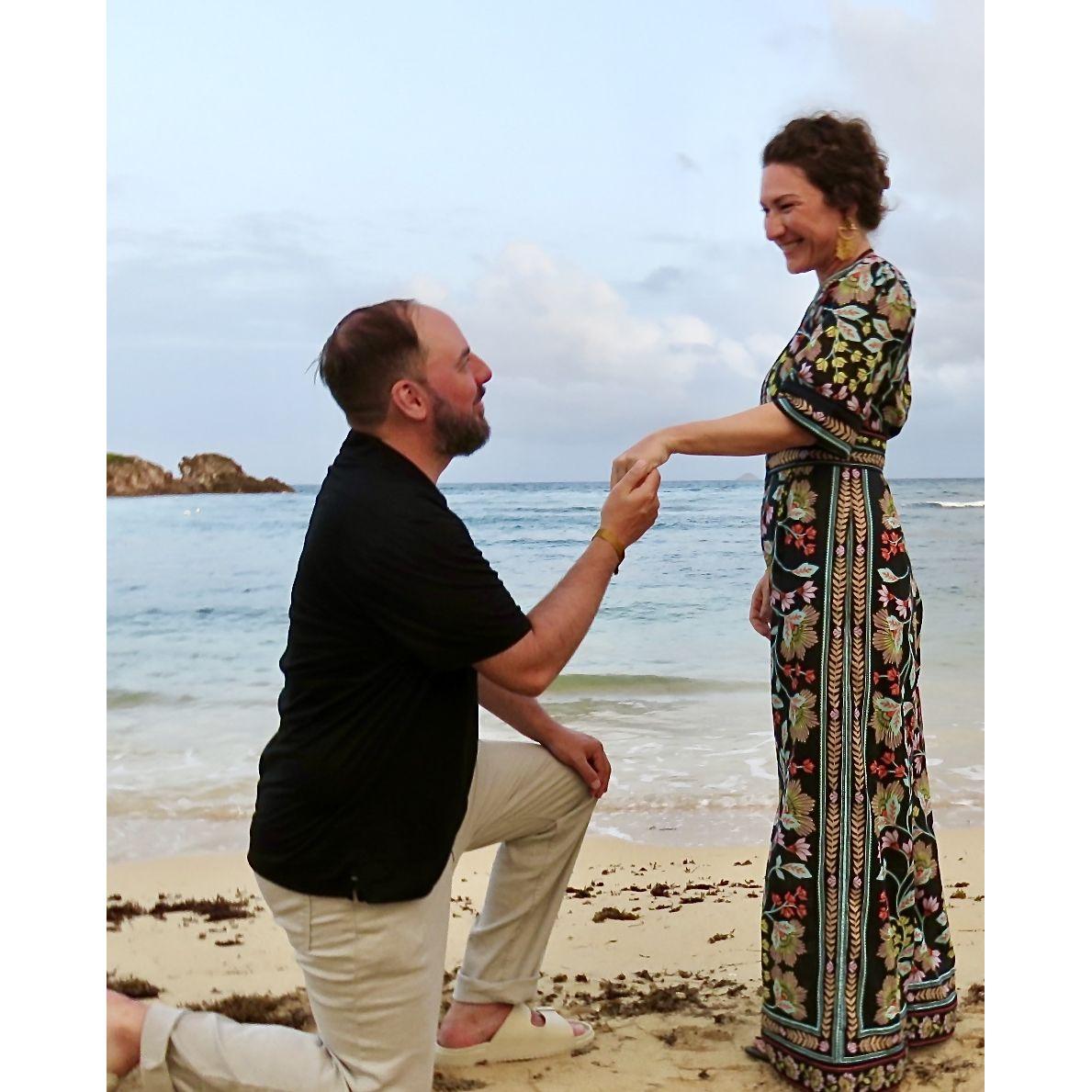 I proposed to Katie with a sandy knee
