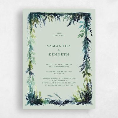 Sage, Green Wedding Invitation - Oxley Lush