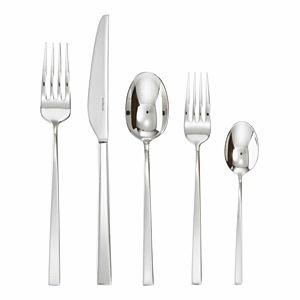 Sambonet: Linea Q flatware place setting, 5 pieces (Mirror Steel)