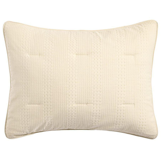 Honeycomb Cotton Comforter Sham, Oatmeal, Standard