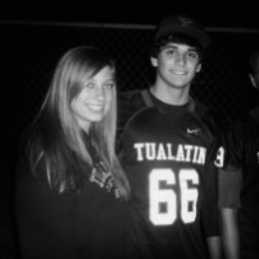 Our first photo together. This was our "middle school dating" days.