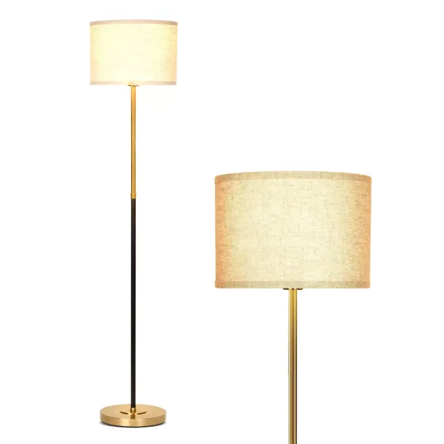 Brightech Emery Mid-Century Modern Floor Lamp Antique Brass
