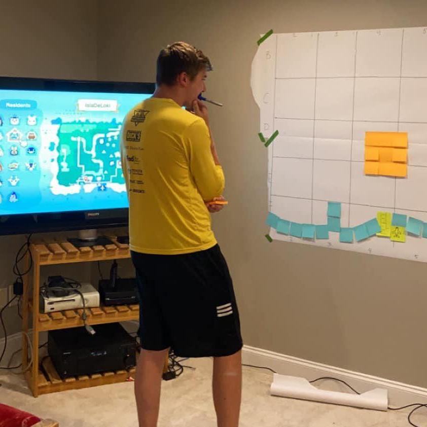 Our first "real date" - our shared love of organization & data, combined with the new Animal Crossings game led to a night dedicated to designing Sydney's entire island... from scratch.