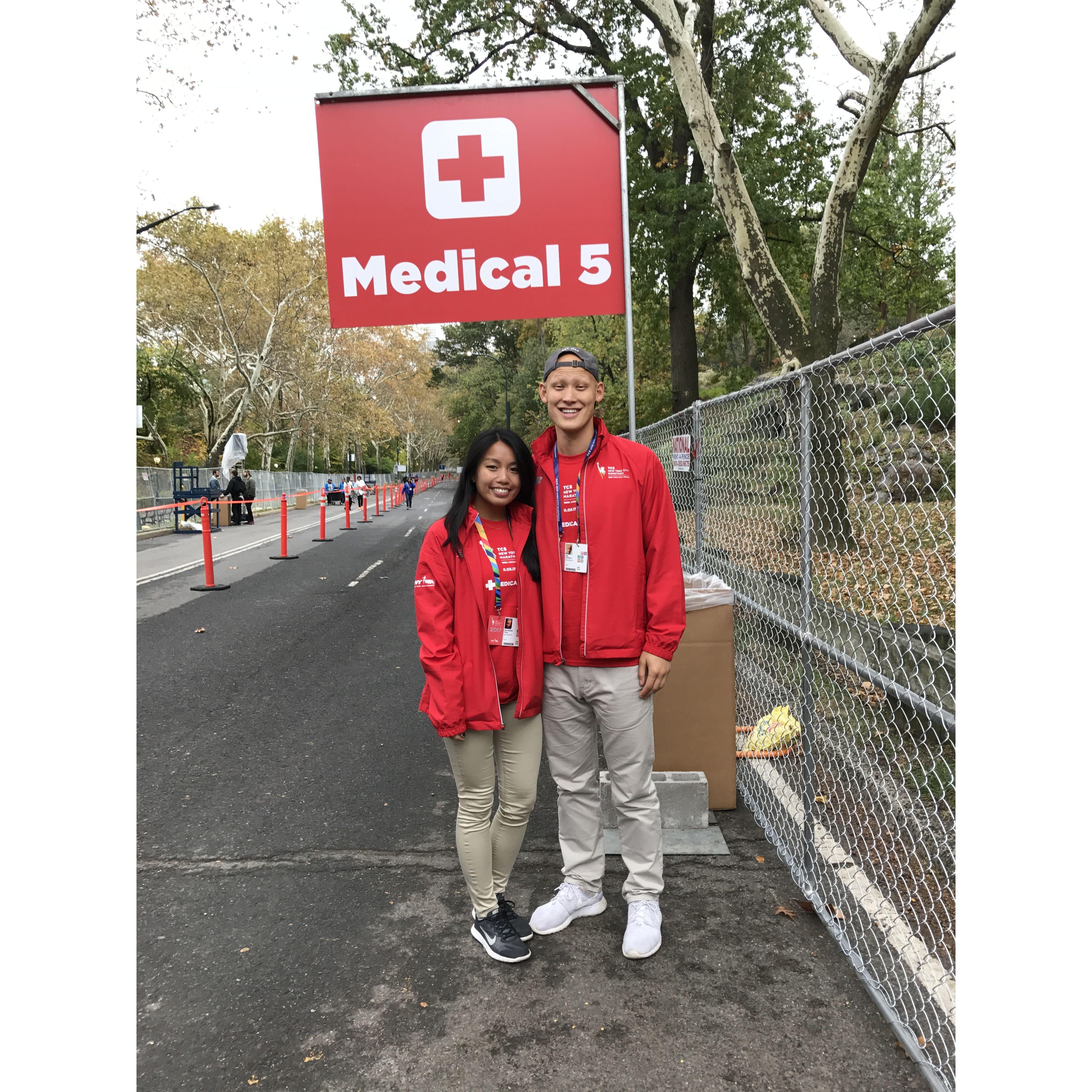 Volunteered at the NYC Marathon while in PT school
