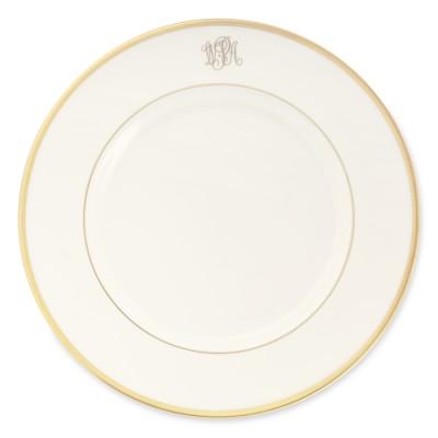 Pickard Signature Monogram Dinner Plate in Gold