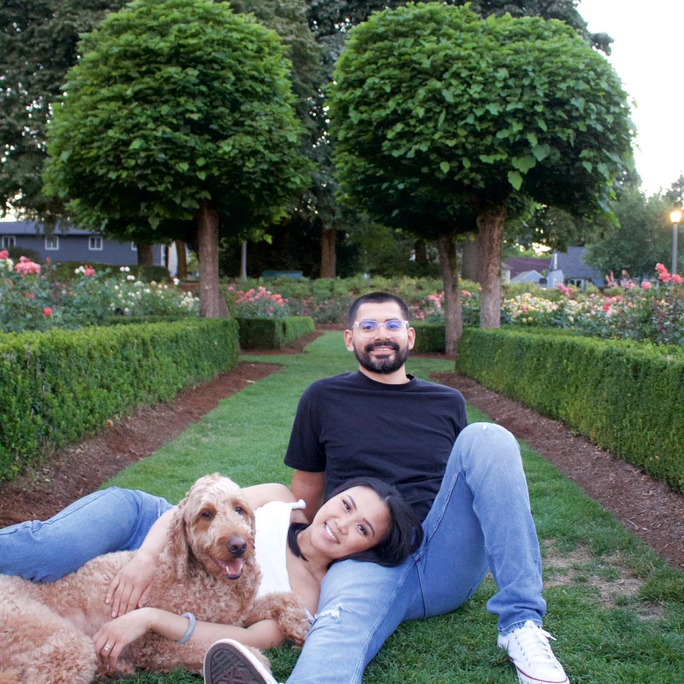 Engagement photos featuring Enzo 🐶