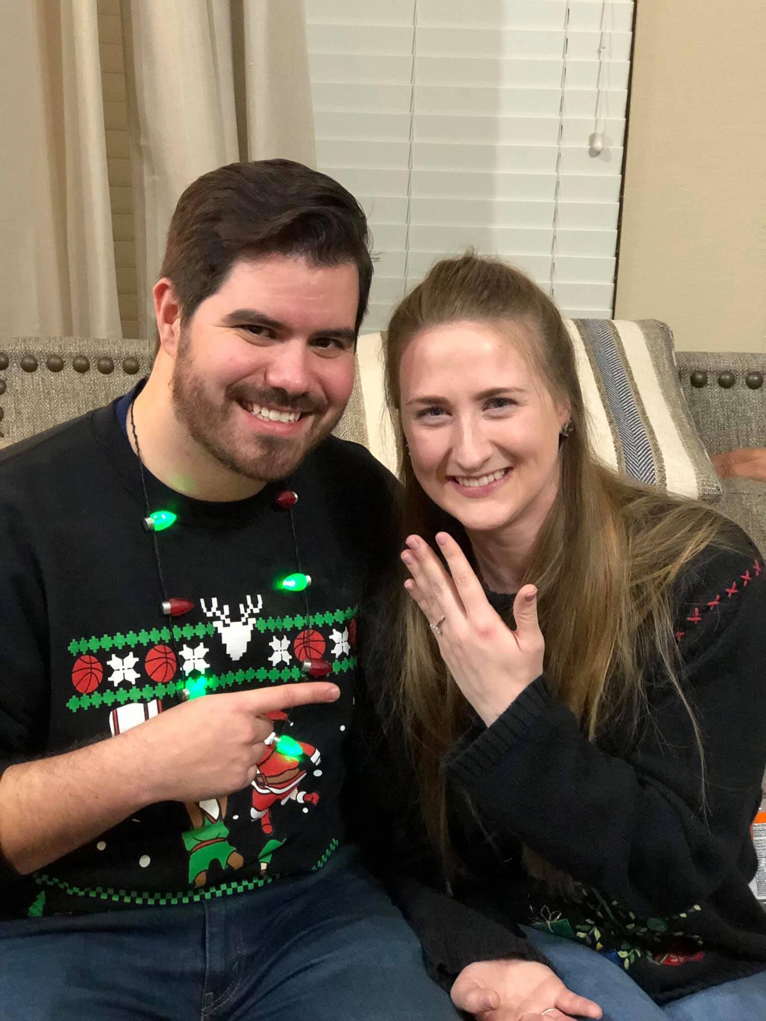 Ugly Sweater engagement photo ❤️