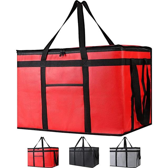 Food Delivery Bag for Uber Eats, Insulated Grocey Shopping Bag for Catering, XXX-Large, Red