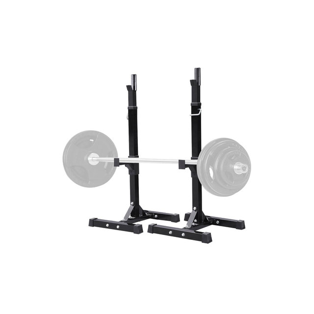 Yaheetech 2PCS Adjustable Standard Solid Squat Stands Rack Black