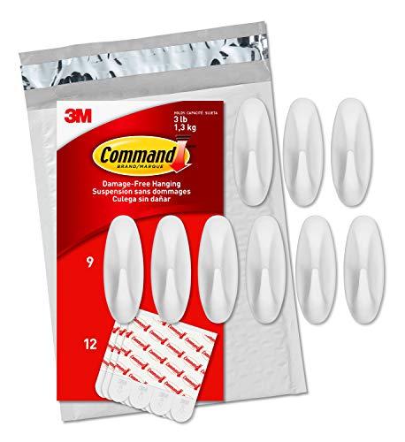 Command Designer Hooks, Indoor Use, White (GP081-9NA),9 Hooks
