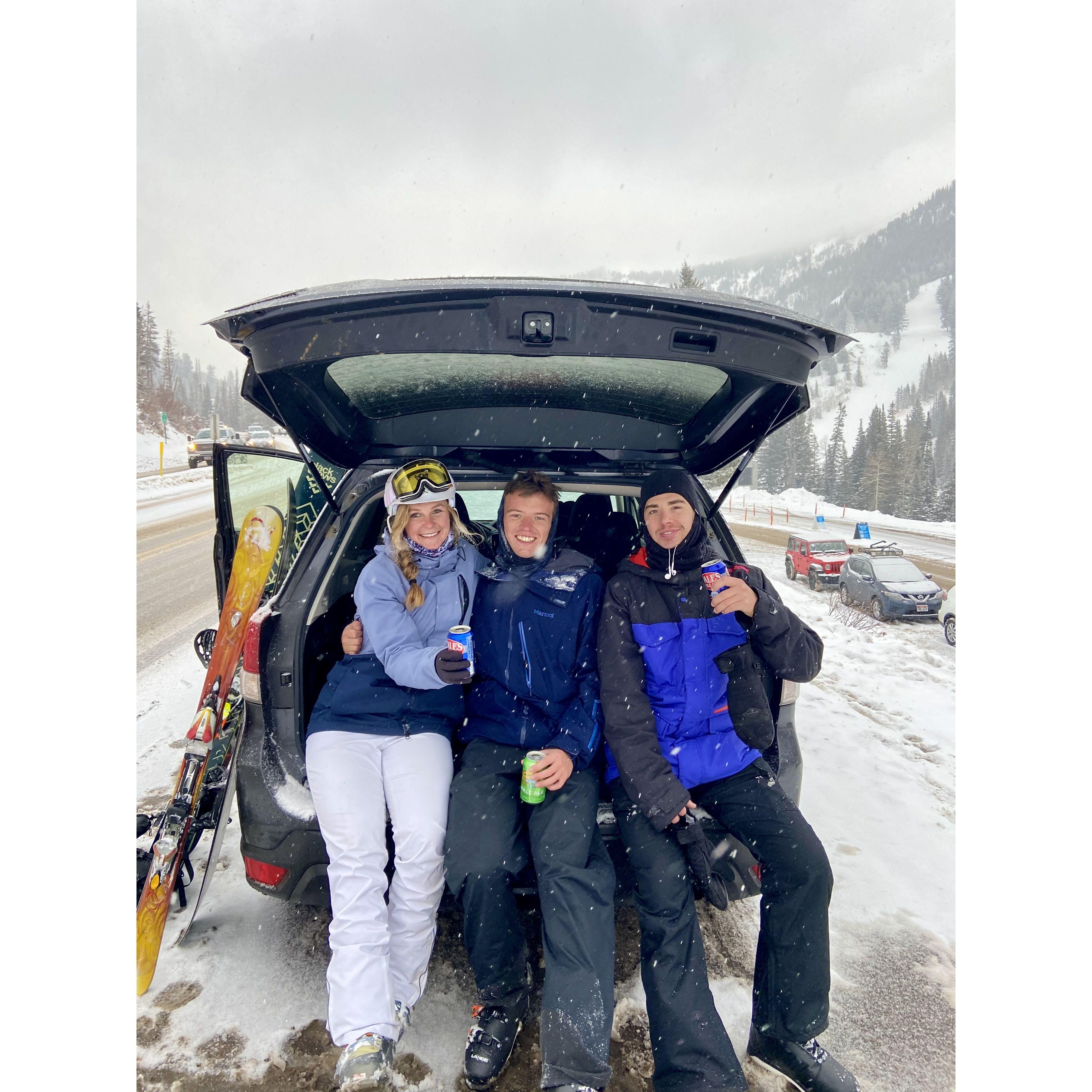 Ski trip to Utah, January 2021. Afterwards Kate realized she had a crush on Tommy!! Is that his hand on her waist?!
