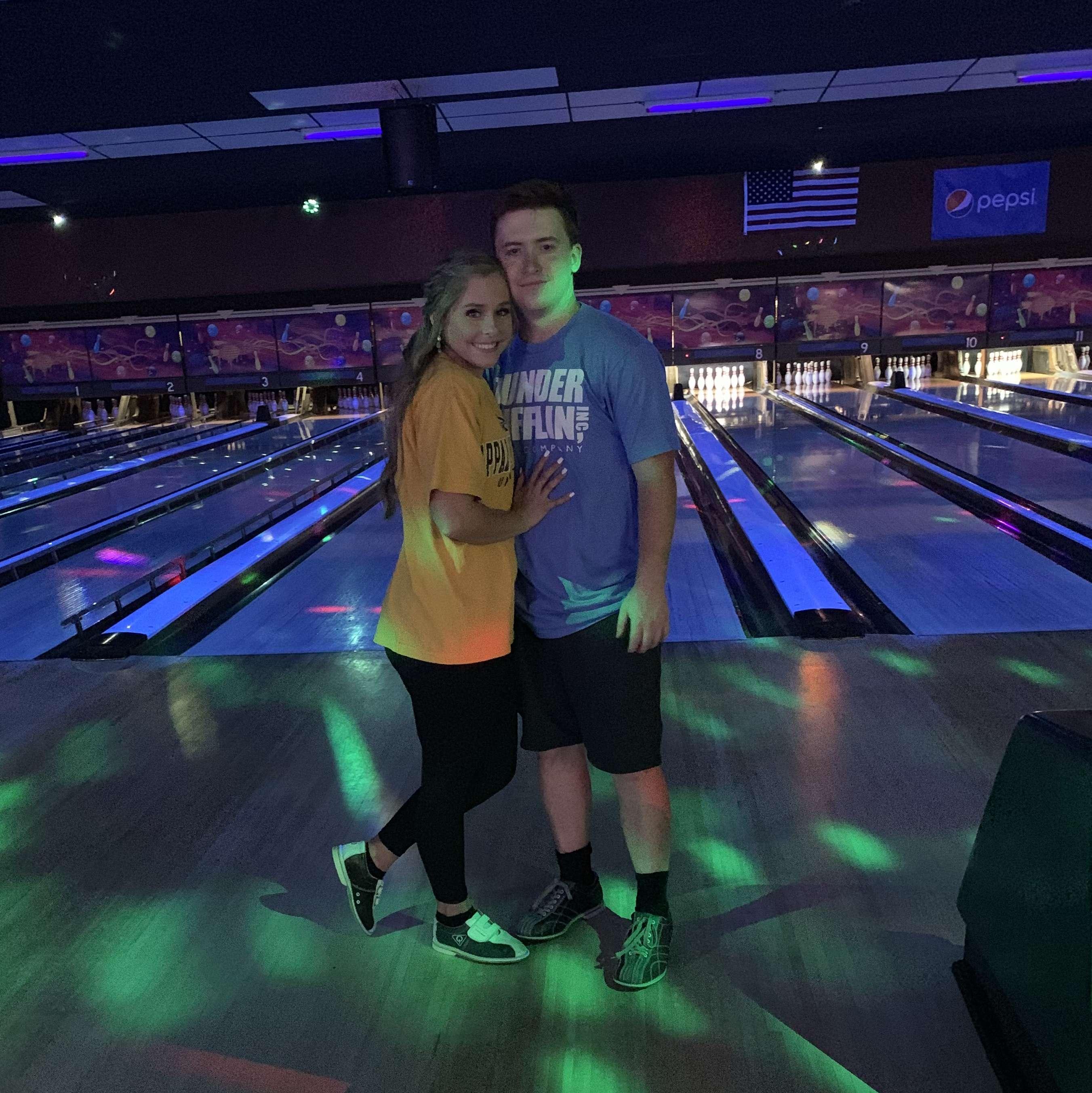Bowling with Anna and Cameron after my senior year prom!
