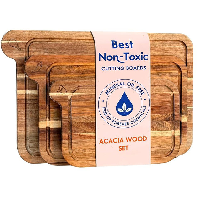 Non Toxic Cutting Board Set – Made of FSC Acacia Wood