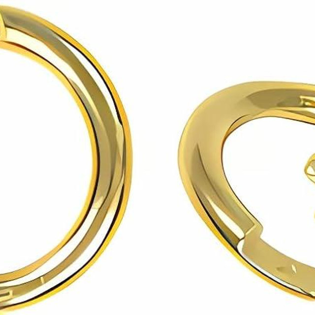 uGems 2 14K GP Sterling Silver10mm Locking Round Crimp Interior Diameter 6.5mm Exterior Diameter Jump Ring Set 1-Micron Gold Plated Metal Finish Design (Qty=2) SKU: gp246-10mm