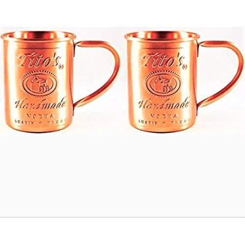 Tito's Vodka Moscow Mule Copper Mugs Gift Set of 2