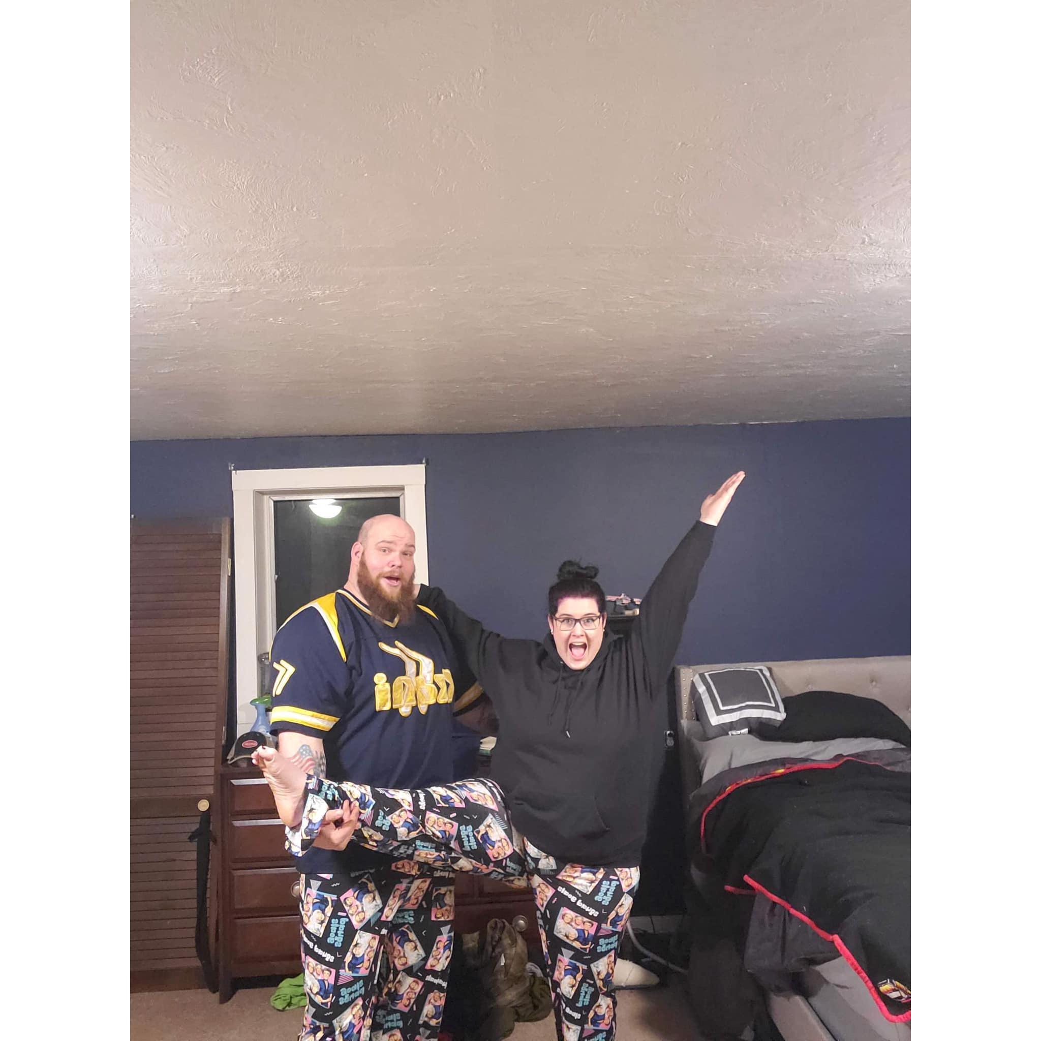 Because what couple doesn't have matching PJs?