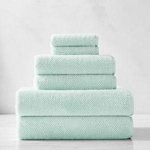 Plush Bath Towels, Set of 6 Seafoam