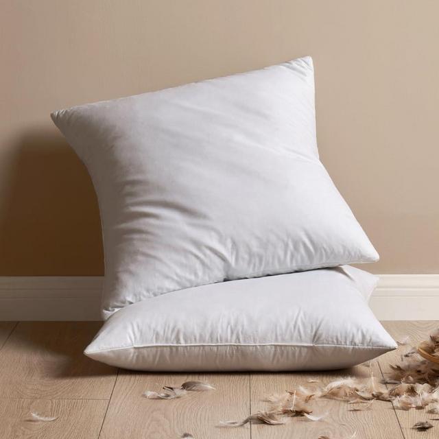 MIULEE 26x26 Euro Pillow Inserts, Pack of 2 Feather Throw Pillow Inserts, Decorative Fluffy Throw Pillows Cotton Fabric for Living Room Sofa Bed