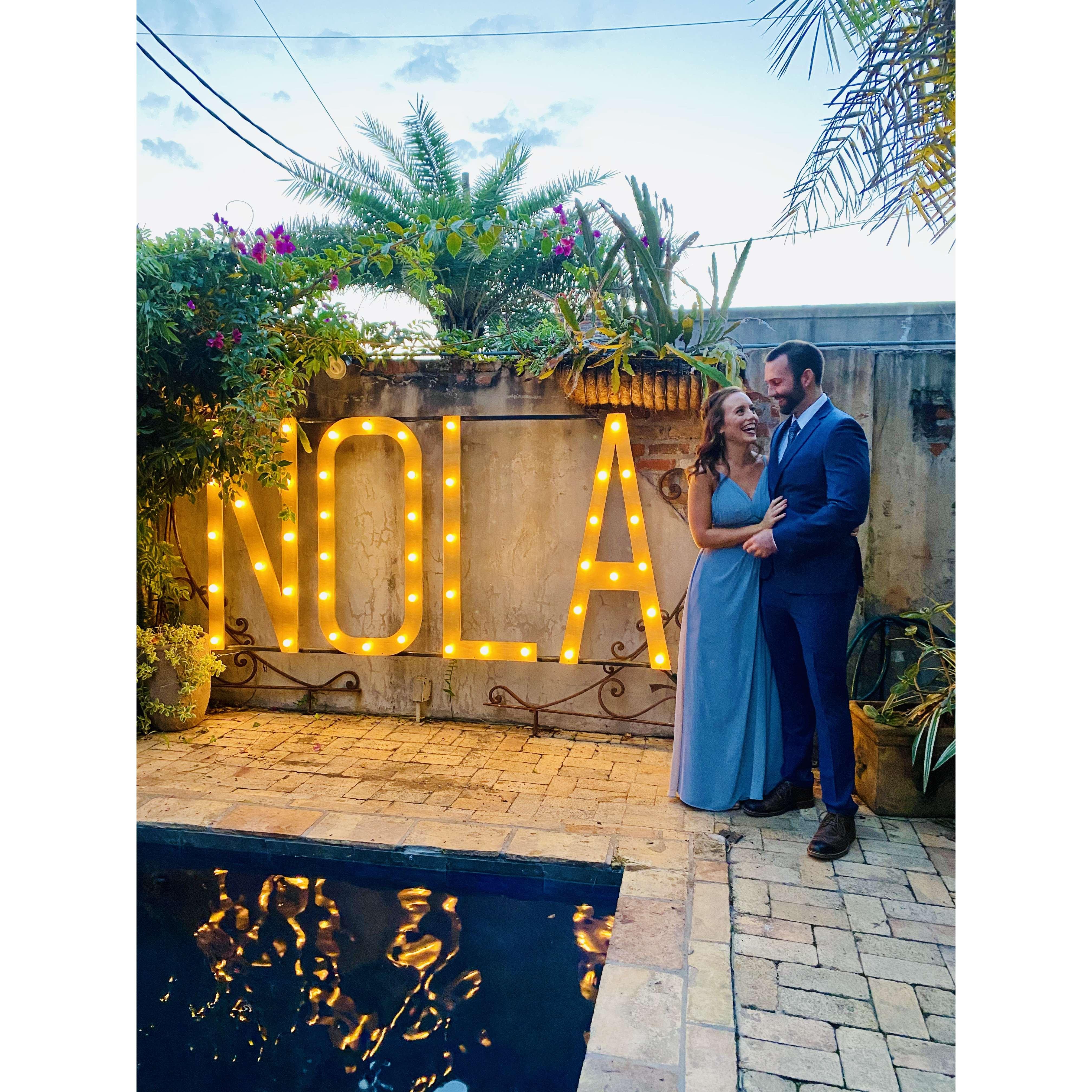 Russ flew down to New Orleans to be my date to my best friend's wedding. We ended the night by all jumping into that pool!
