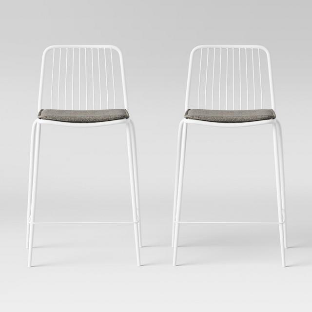 Set of 2 Sodra Rounded Seat Wire Counter Height Barstool White - Project 62™
