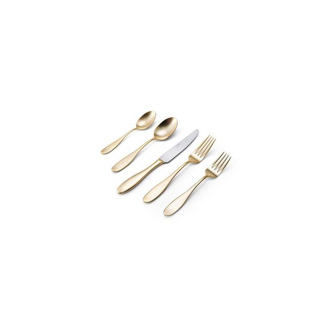 Towle 20pc Stainless Steel Gold Plated Ashwell Silverware Set