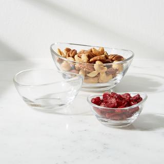 Wave Glass Pinch Bowls, Set of 3